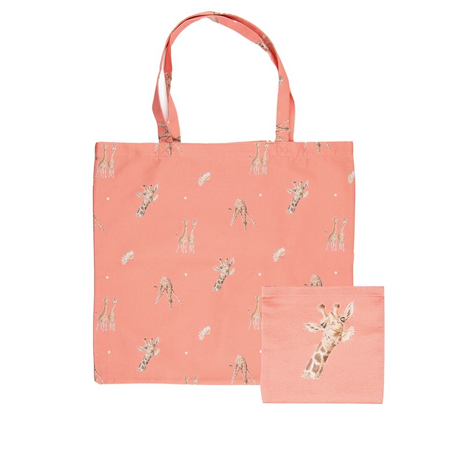 Flowers Giraffe Foldable Shopping Bag