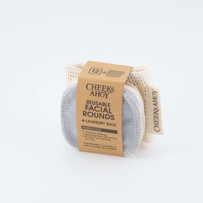 Reusable Facial Rounds + Mesh Laundry Bag in Suave