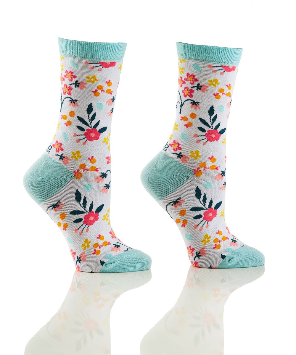 Spring Florals, Crew Socks