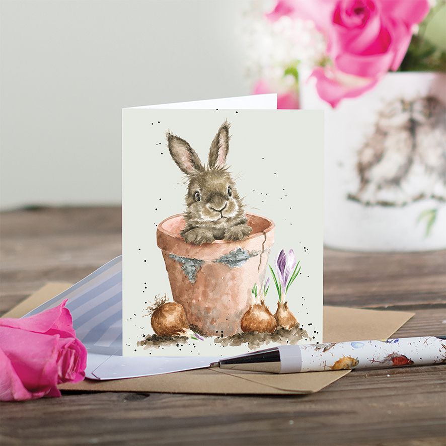 Flower Pot Bunny Enclosure Card