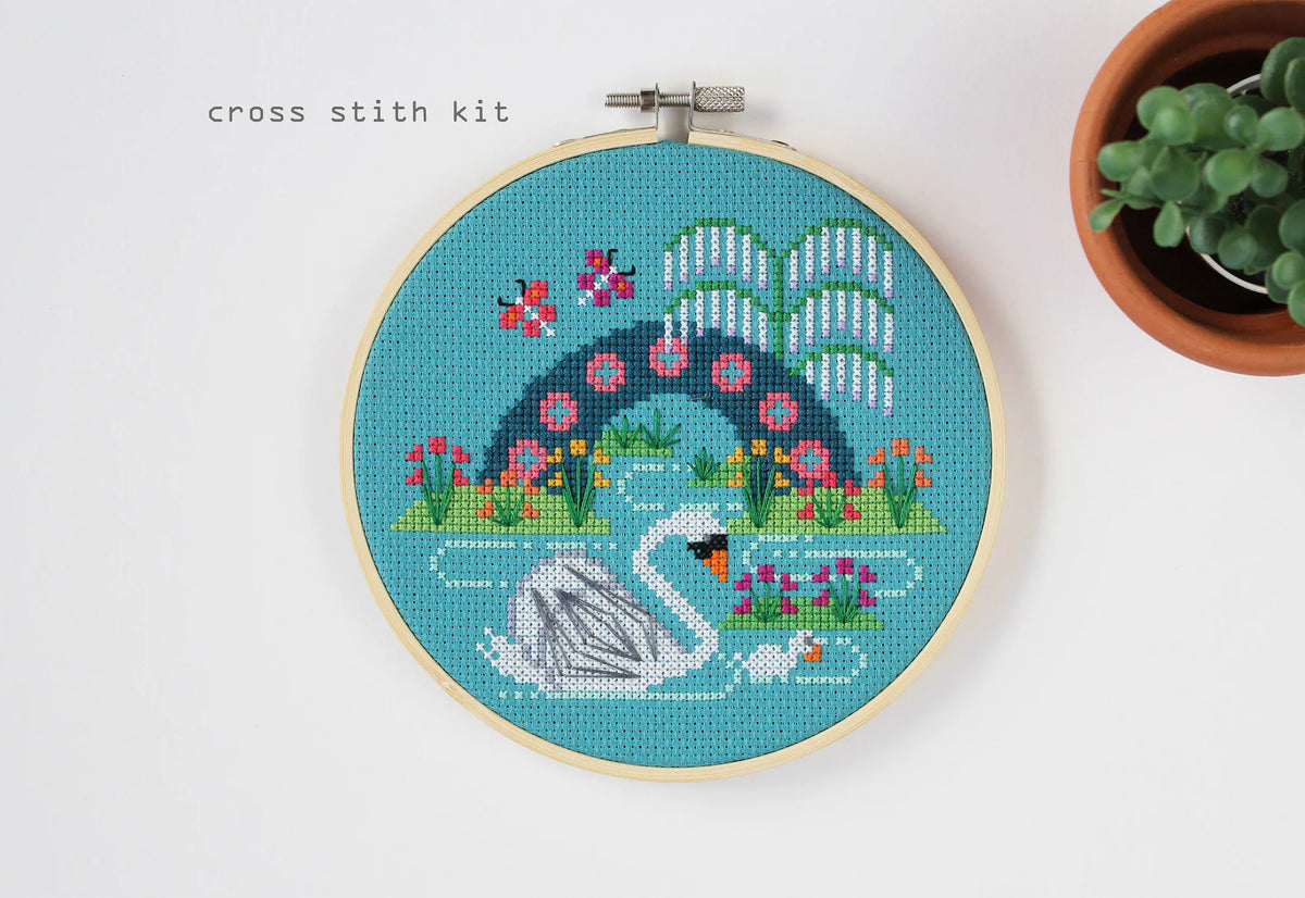 Springtime Swan Counted Cross Stitch Kit π¨π¦