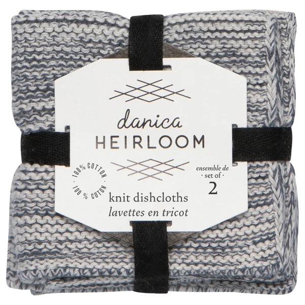 Midnight Blue Knit Dishcloths, Set of 2