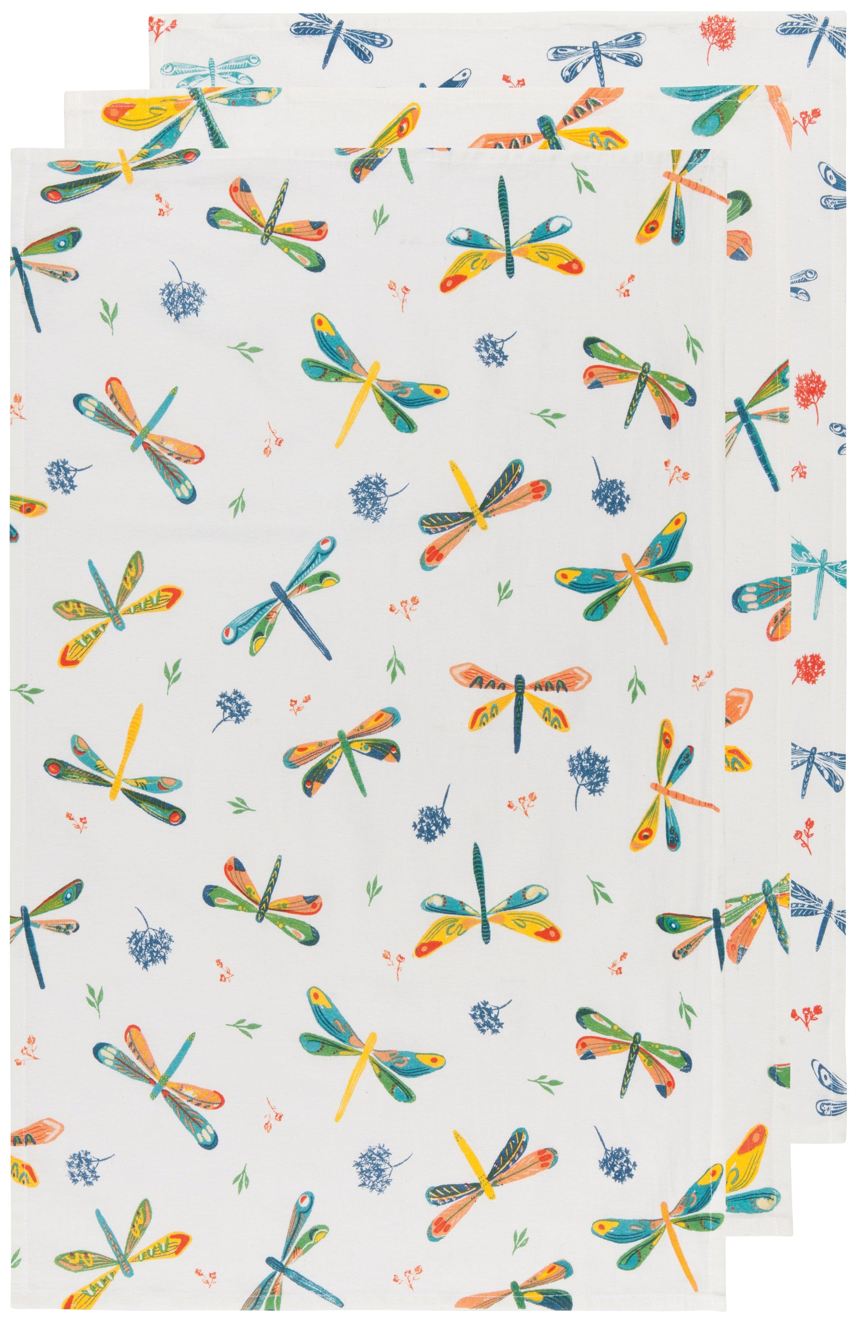 Dragonfly Baker Flour Sack Tea Towels, Set of 3
