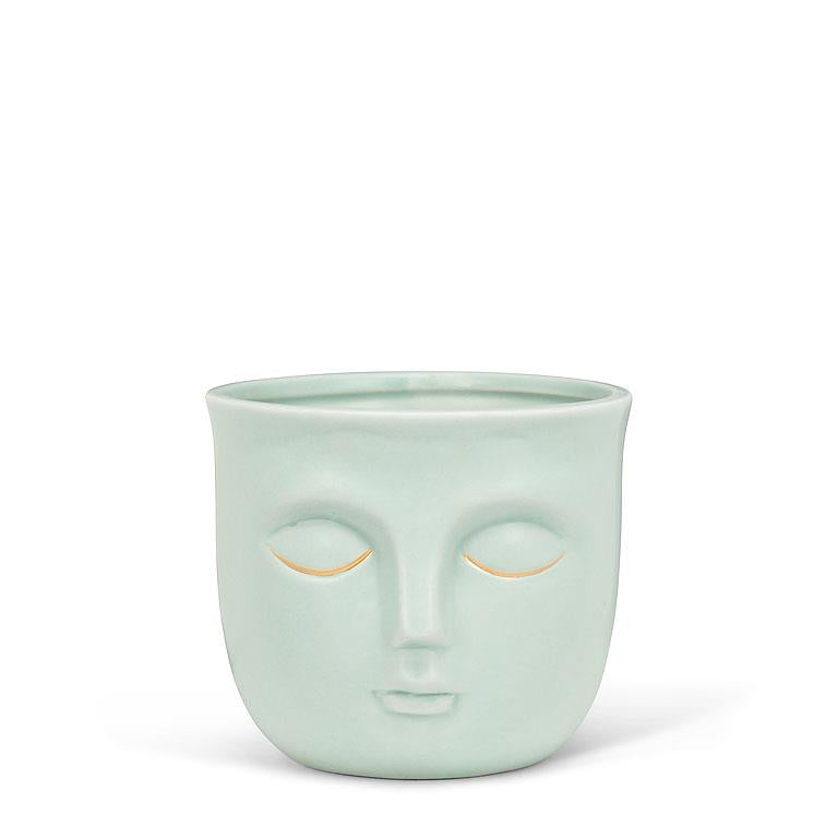 Small Sleeping Face Planter in Mint