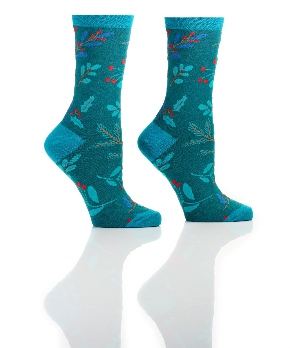 Christmas Foliage, Holiday Crew Socks