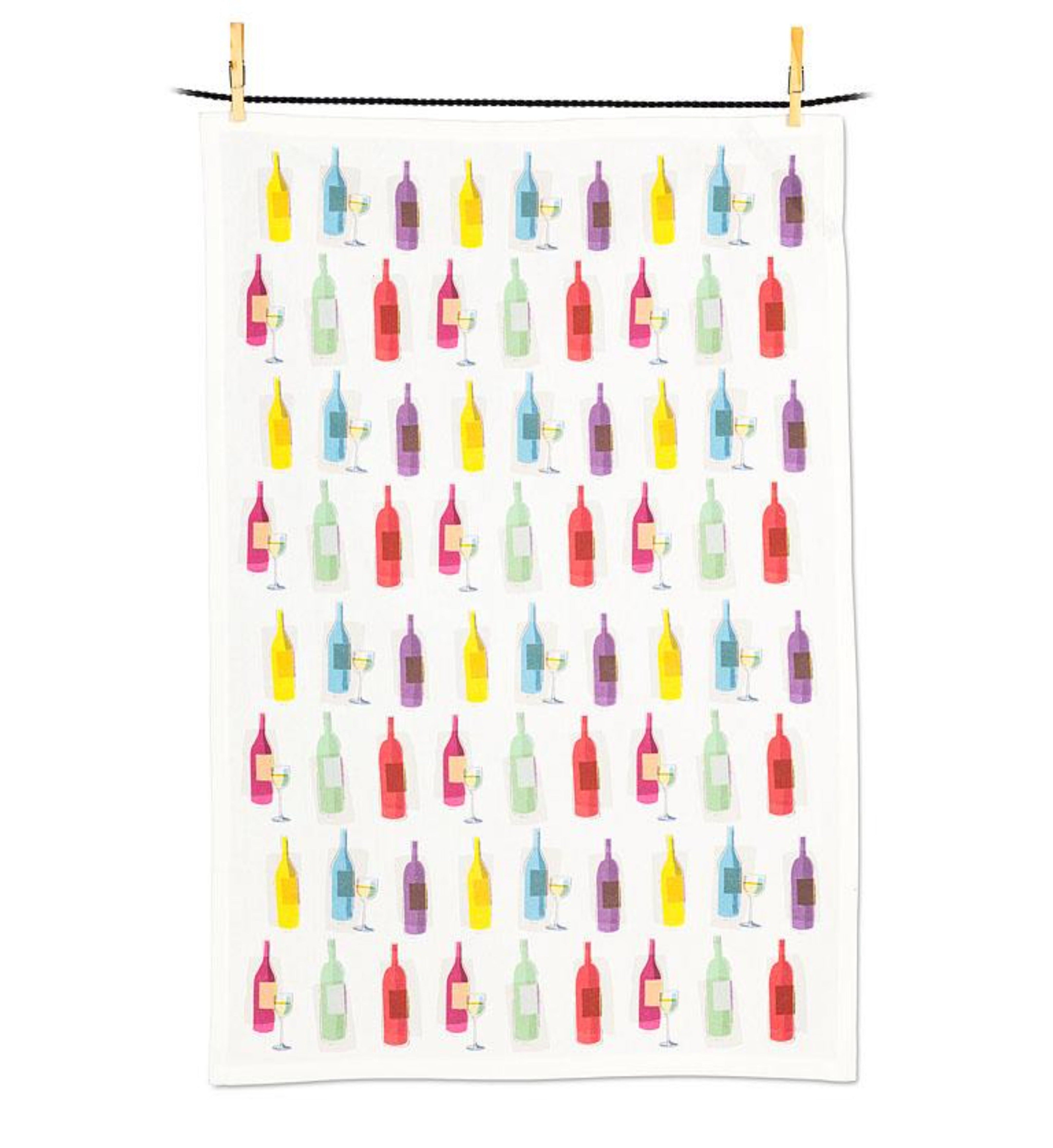 Colorful Bottles Tea Towel