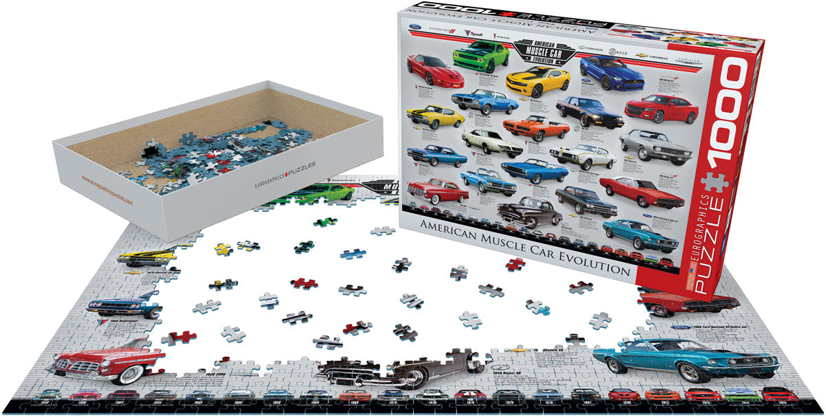 American Muscle Car Evolution, 1000 Piece Puzzle