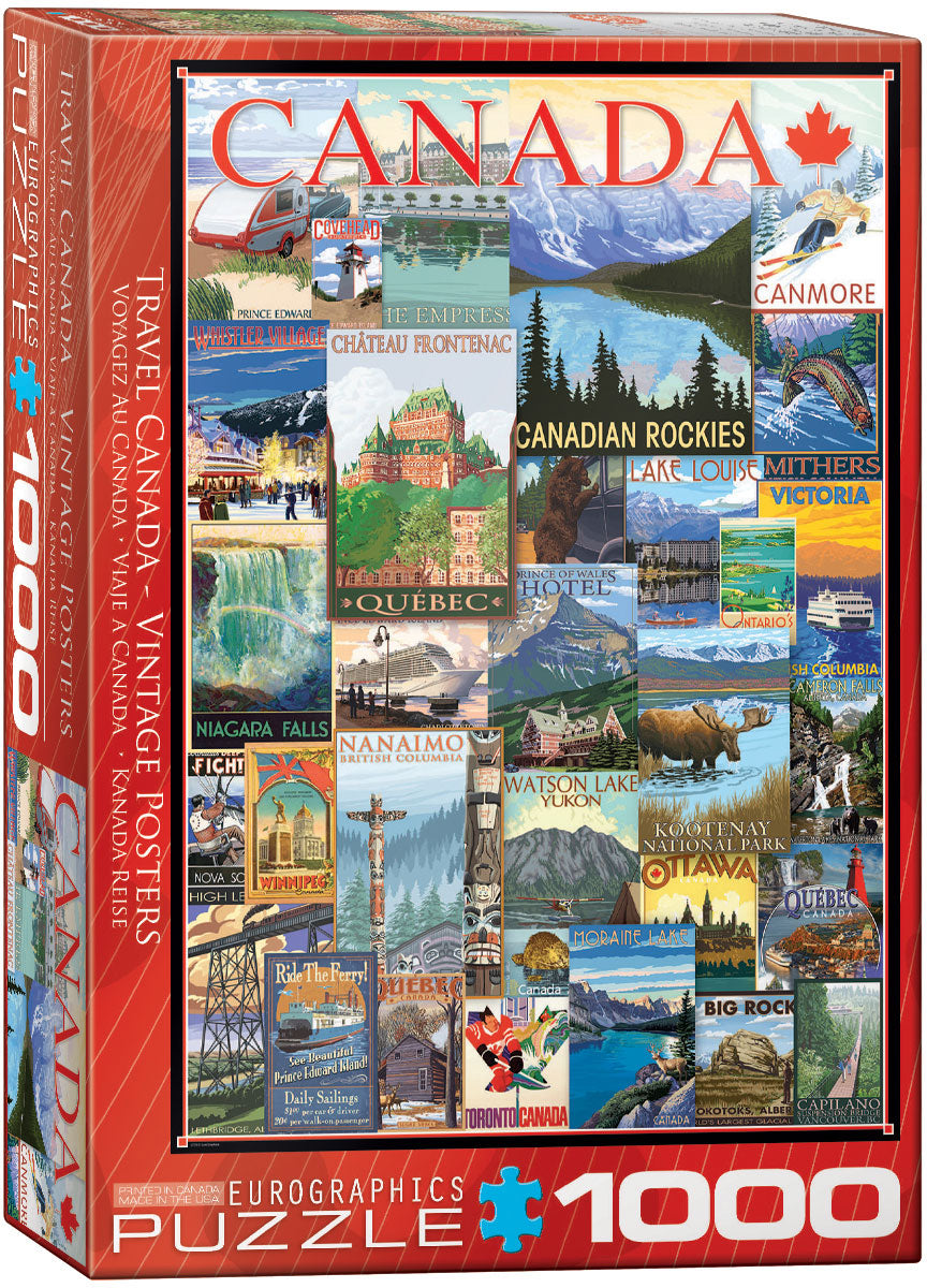 Travel Canada Vintage Posters, 1000 Piece Puzzle