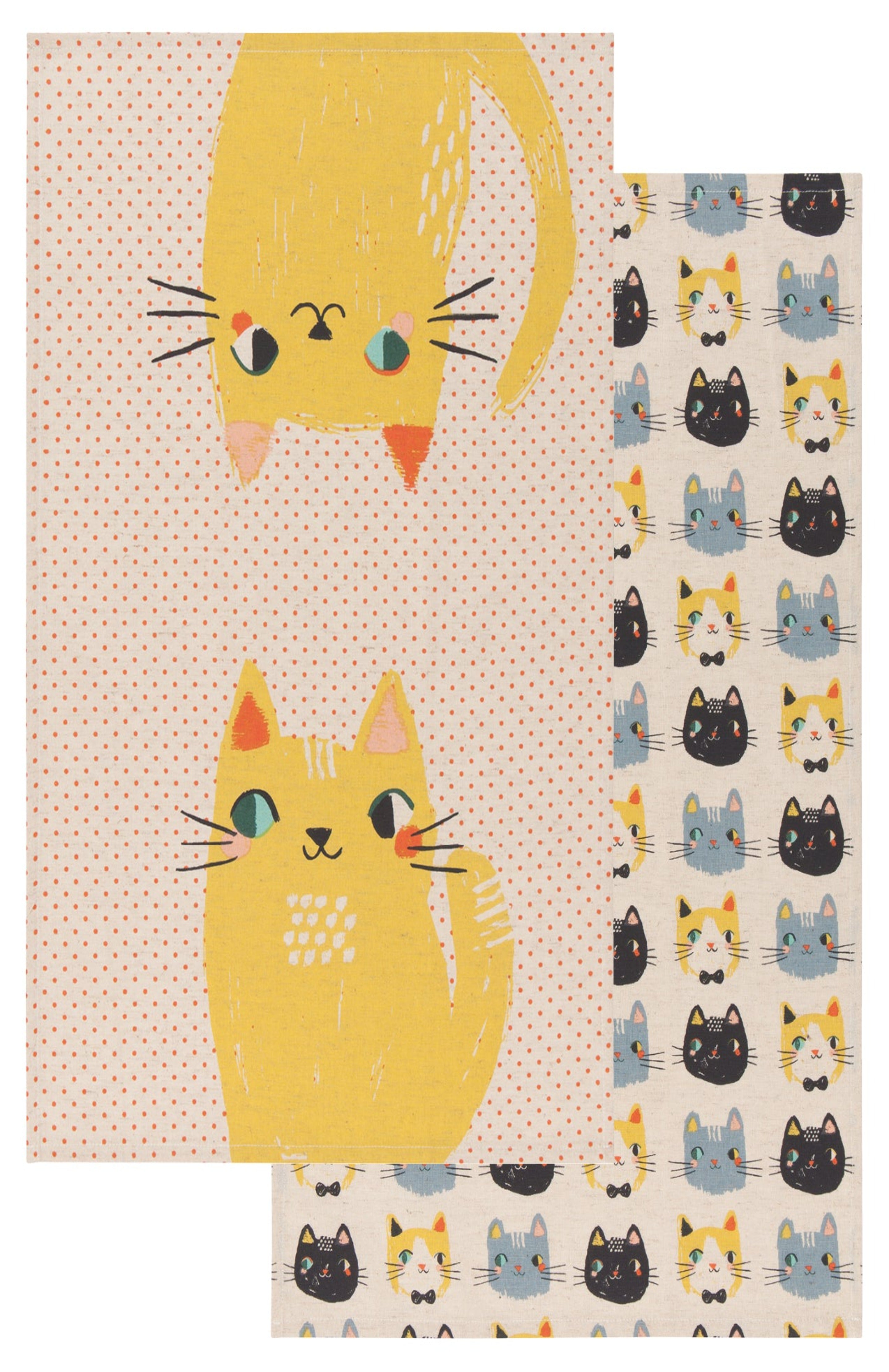 Meow Meow Tea Towels, Set of 2