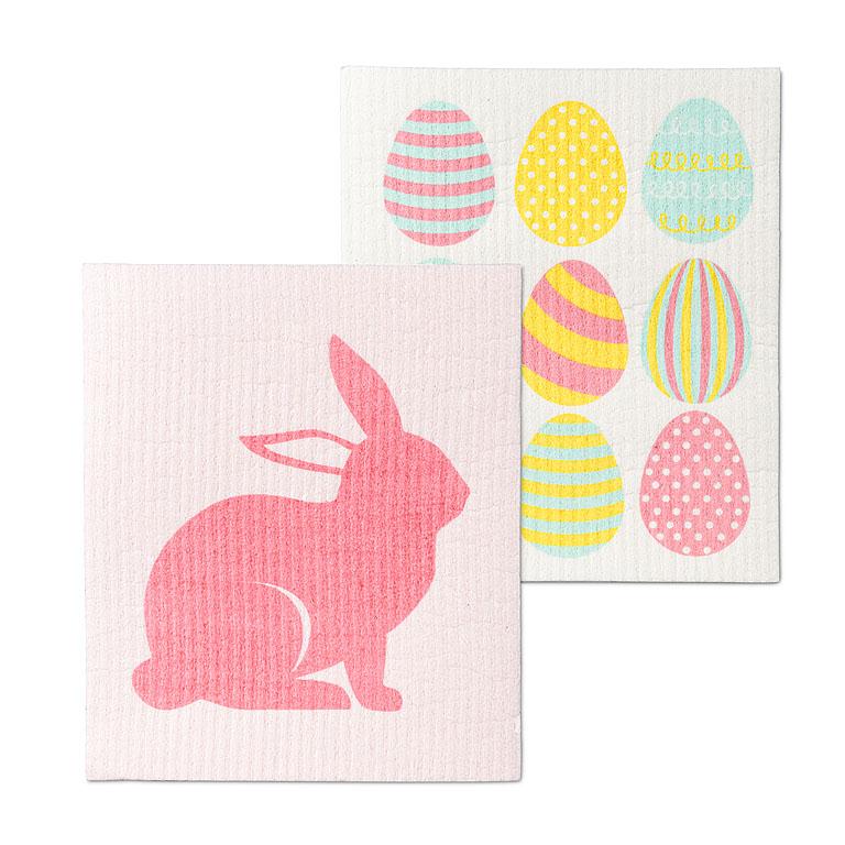 Easter Egg & Bunny Dishcloths, Set of 2