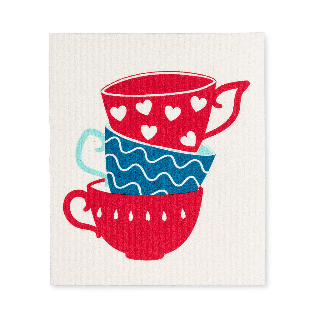 Teapot & Cups Dish Cloth, Set of 2