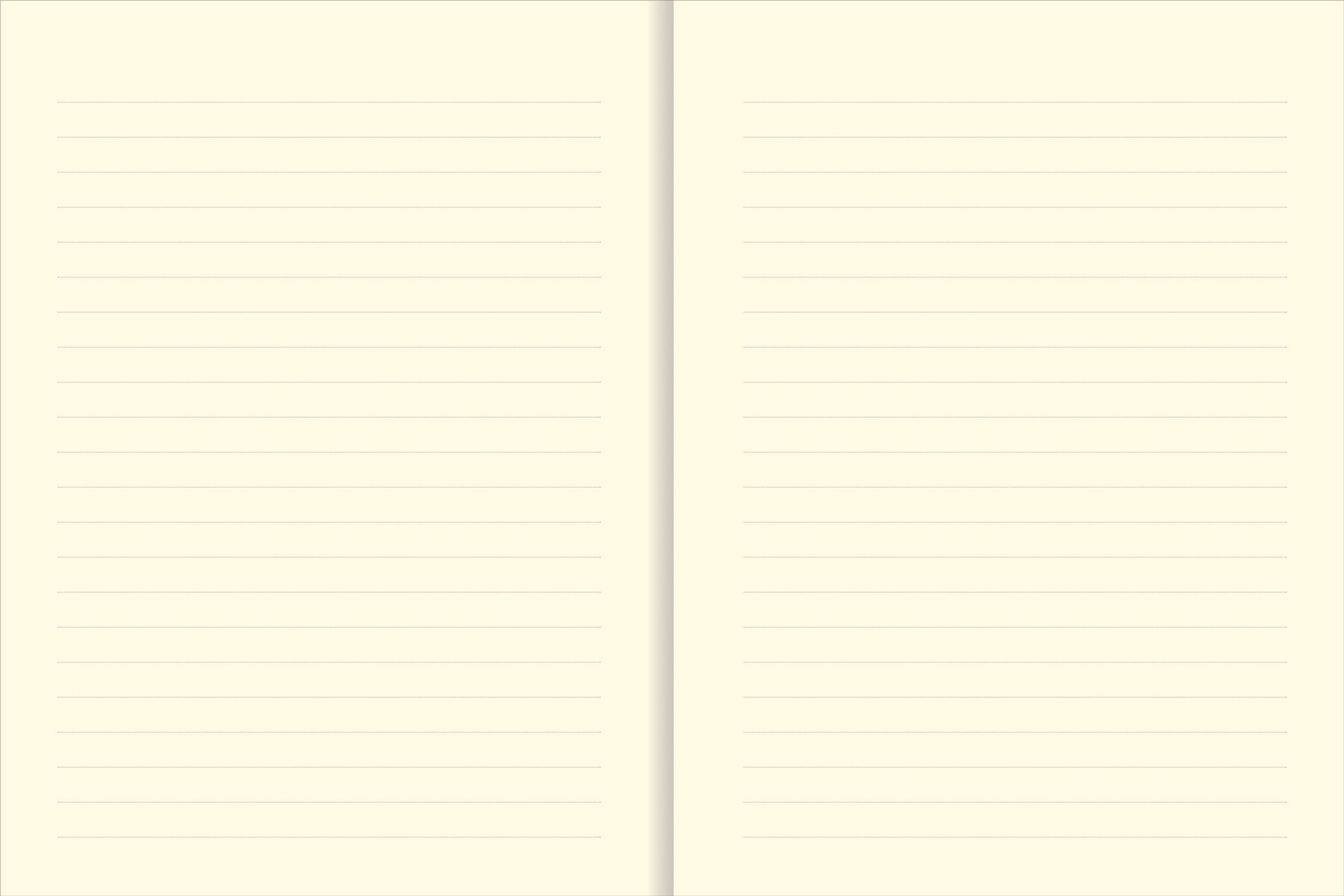 Two blank pages with writing lines on it
