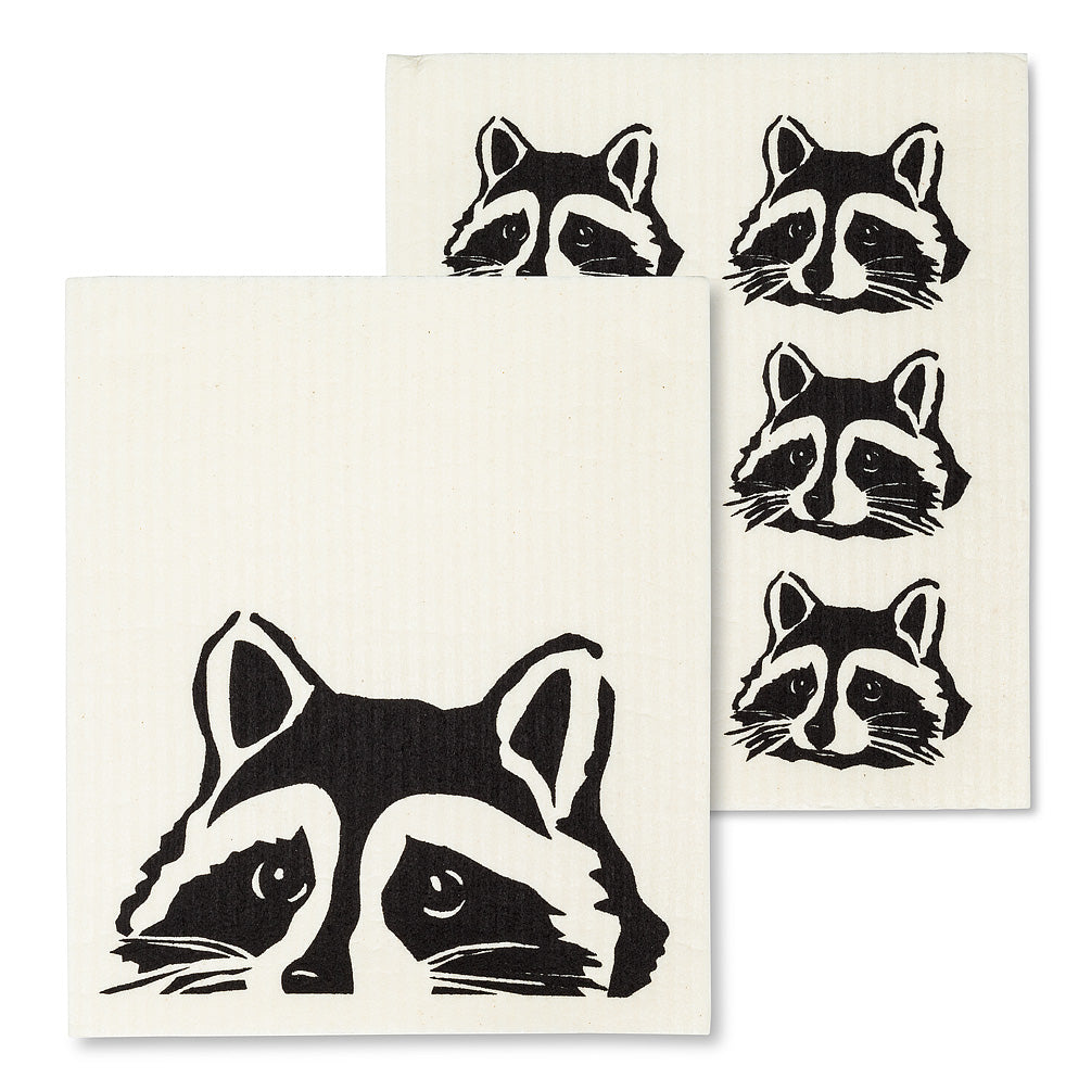 Peeking Raccoon, Set of 2