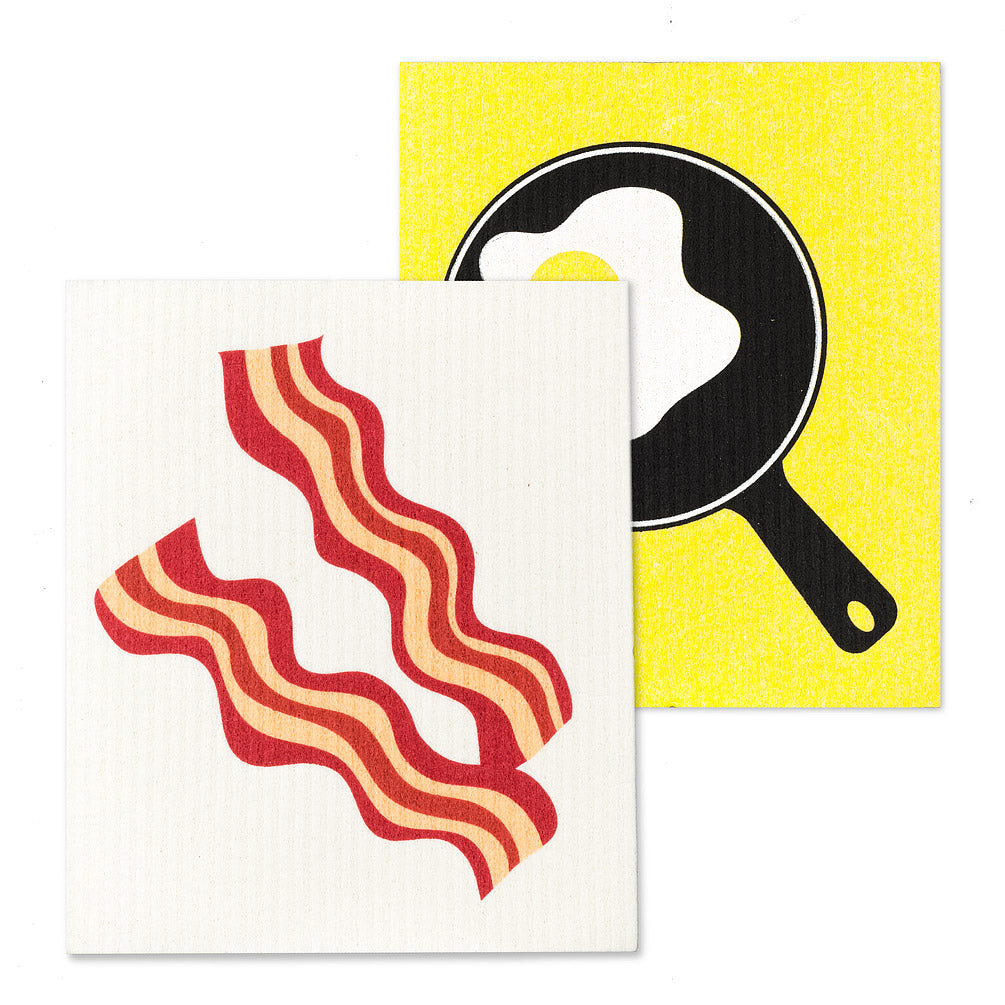 Bacon & Eggs Dishcloths, Set of 2