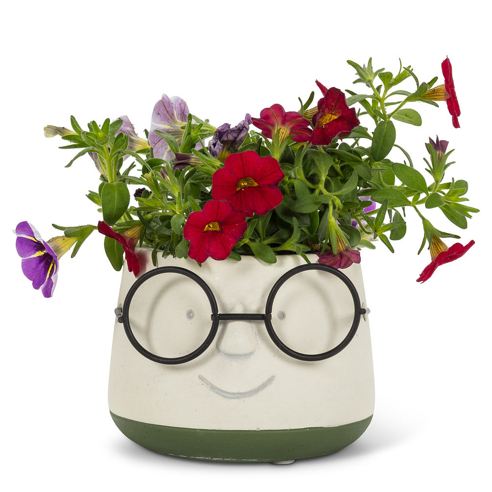 Small Face Planter with Glasses