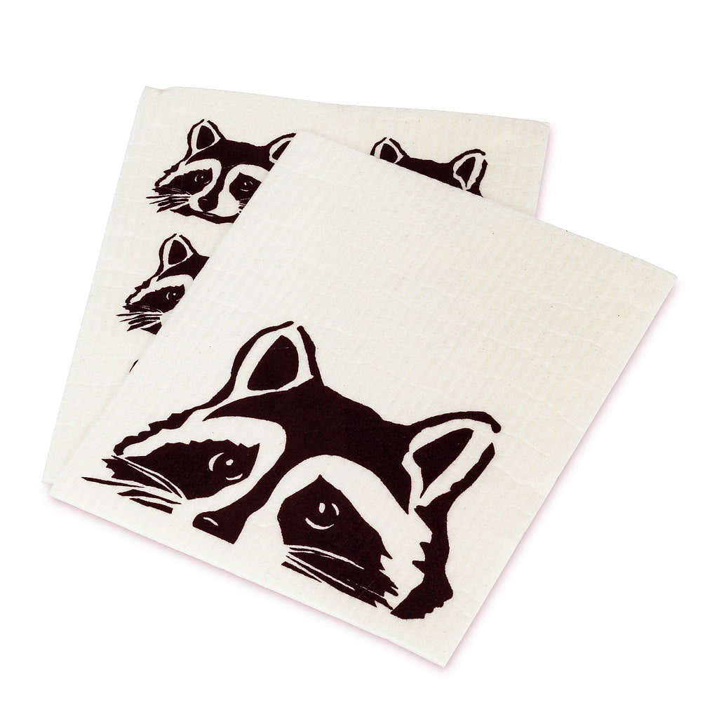 Peeking Raccoon, Set of 2