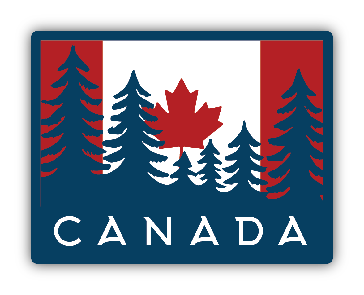 Canadian Flag With Trees Sticker