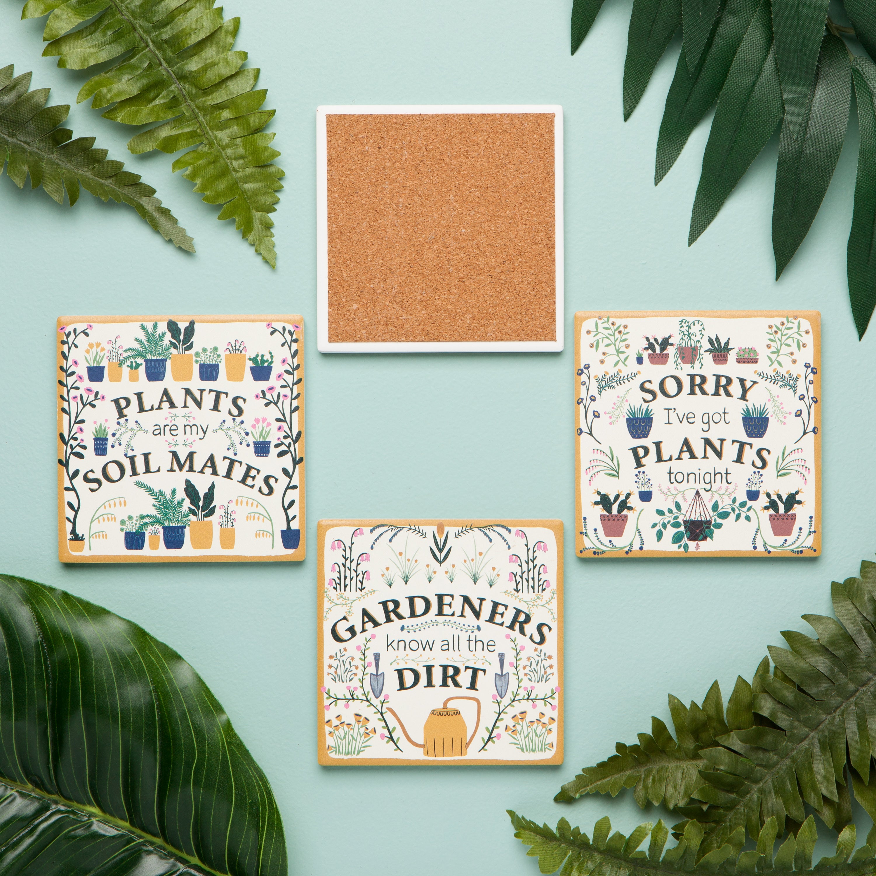 Smarty Plants Soak Up Coasters, Set of 4
