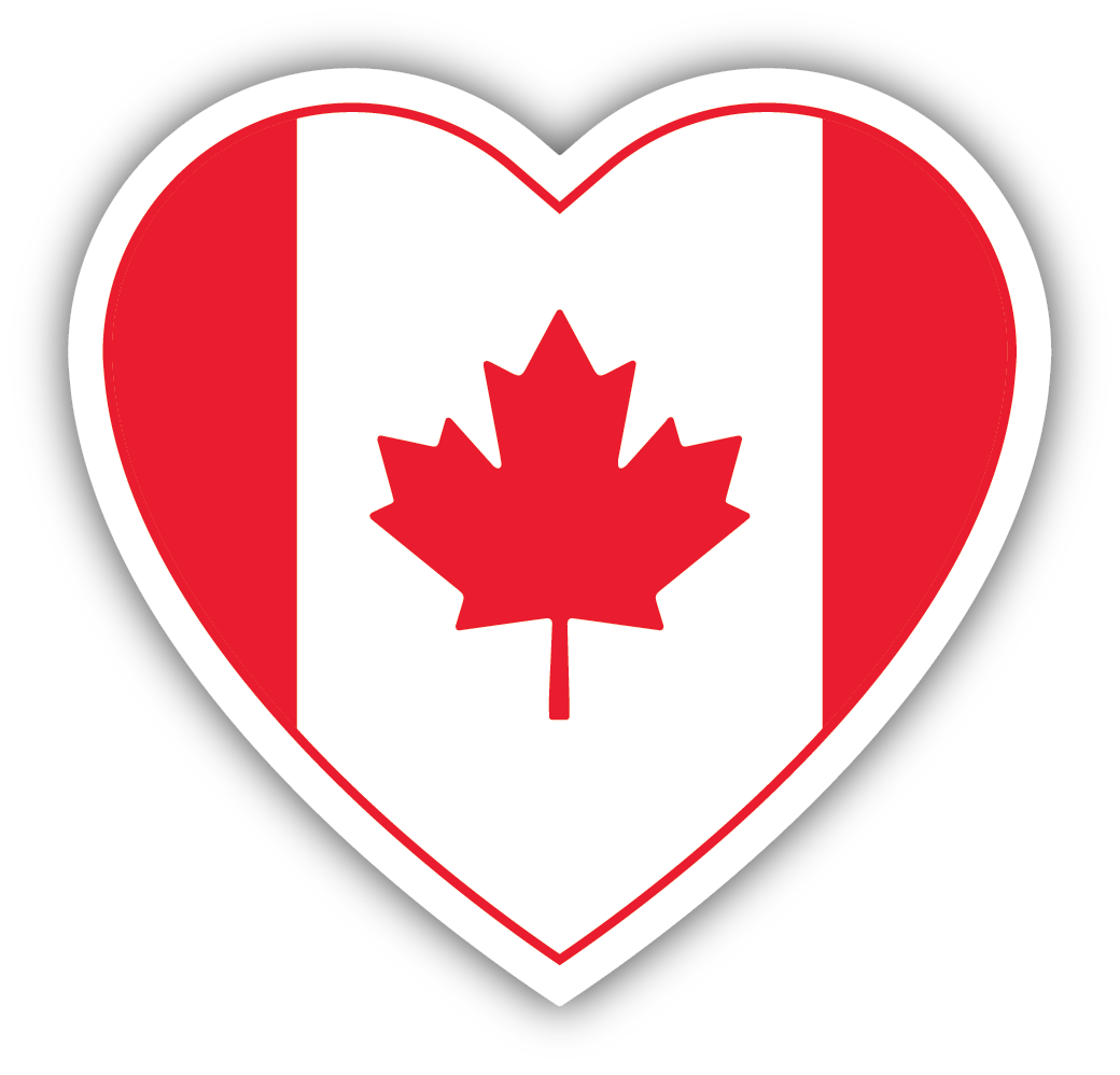 Canadian Flag Heart Sticker