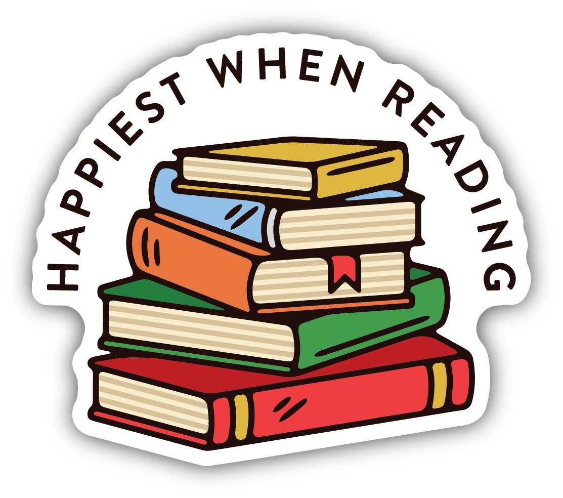 Happiest When Reading Sticker