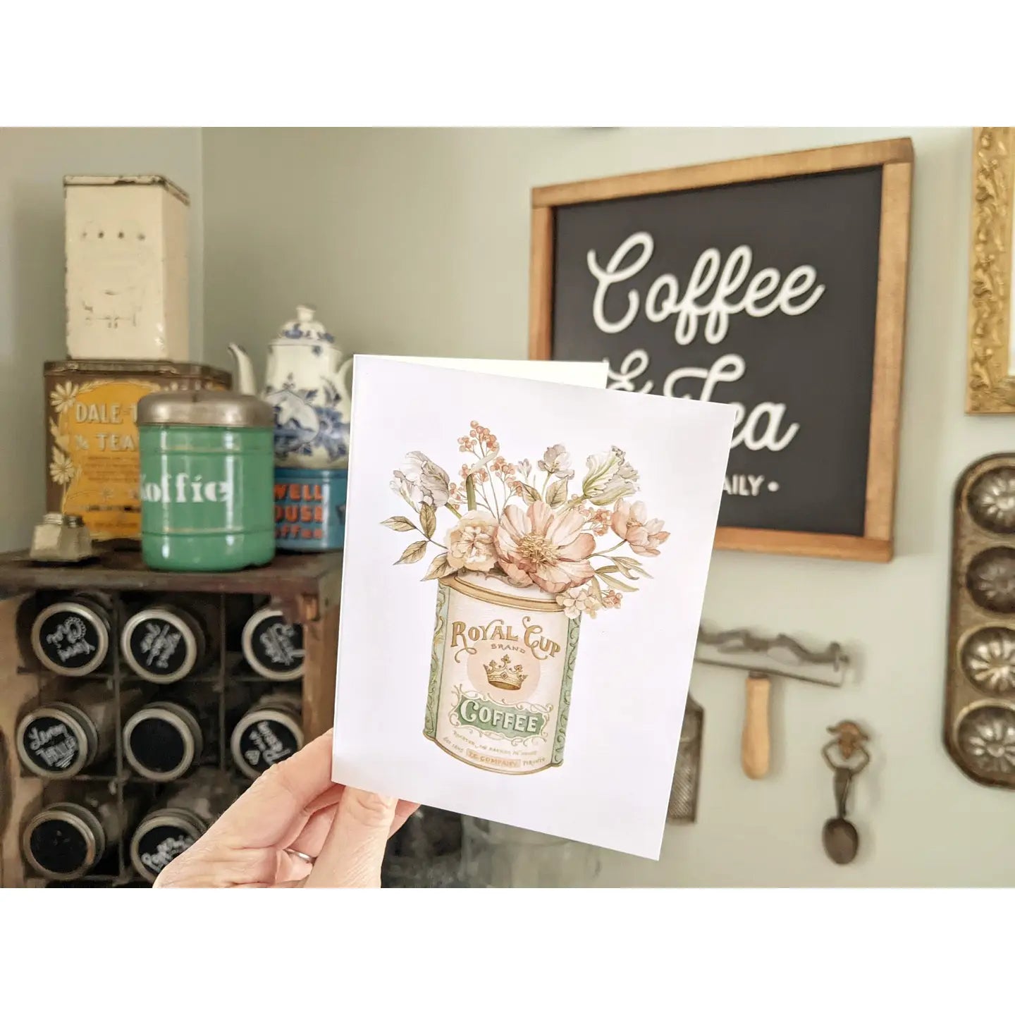 Vintage Coffee Tin, Greeting Card