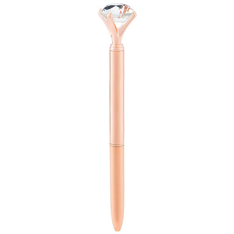 Pen with Large Gem in Rose Gold