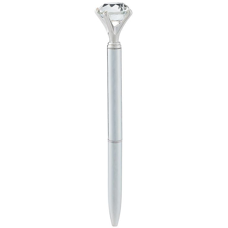 Pen with Large Gem in Silver