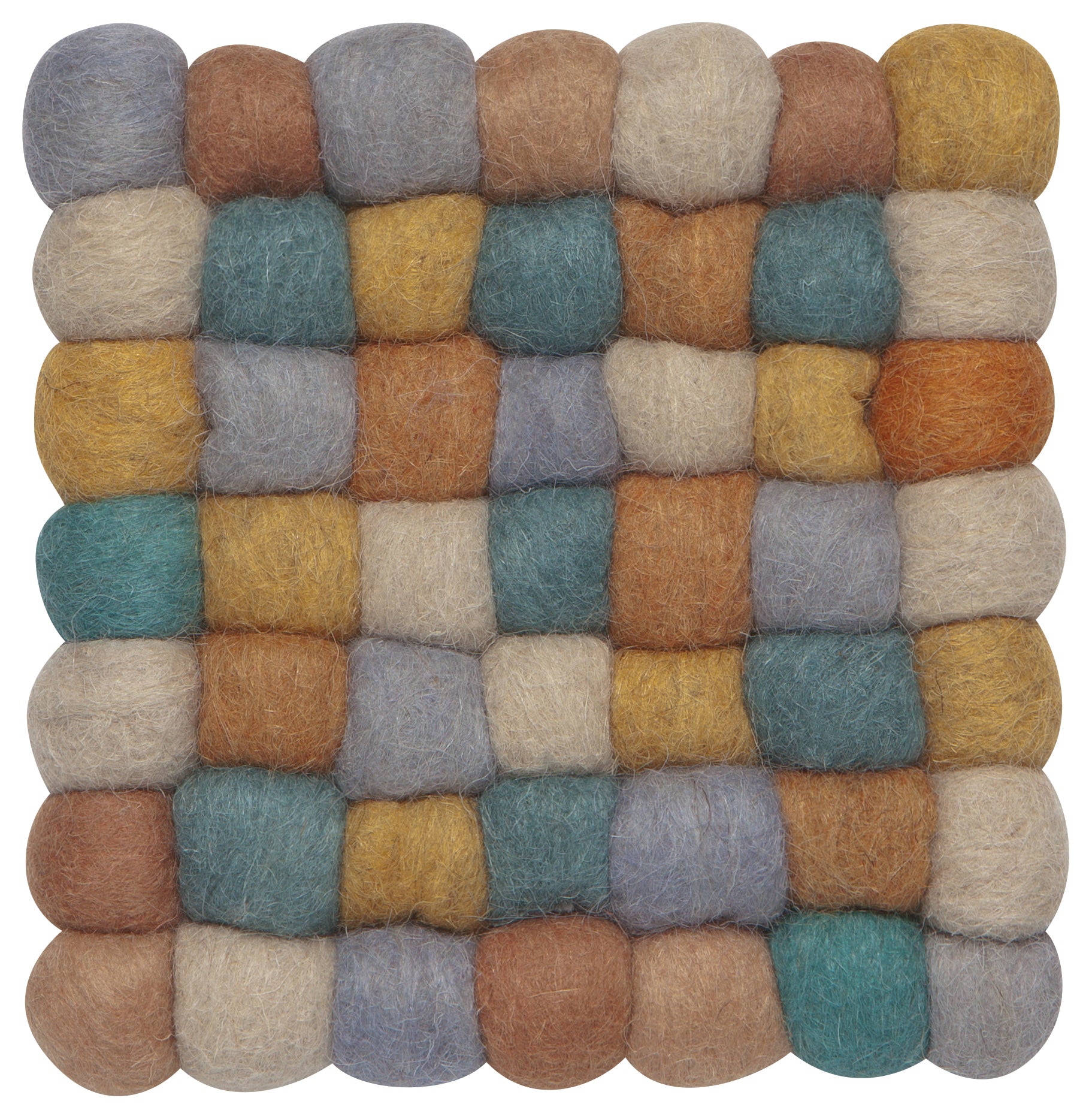 Recycled Wool Felt Dot Trivet in Ochre