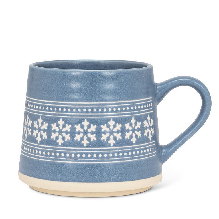 Wide Base Mug with Snowflakes