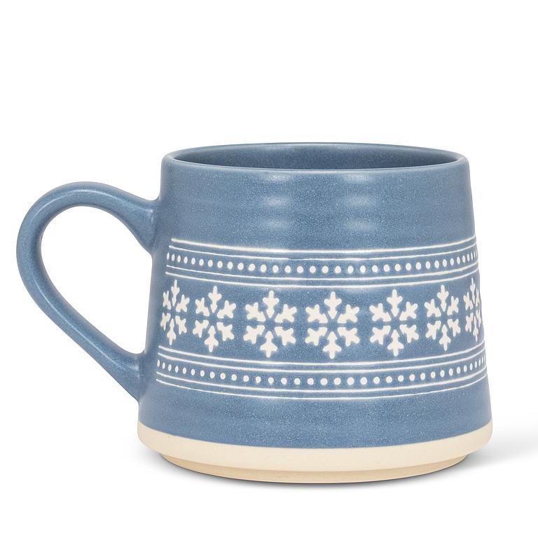 Wide Base Mug with Snowflakes