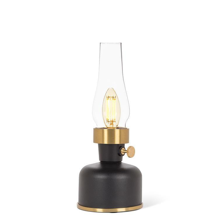 Small Lantern LED Lamp with Chimney, Black