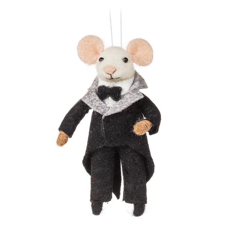 Groom Mouse Ornament In Tuxedo