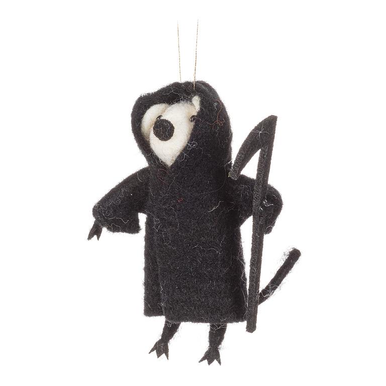 Grim Reaper Mouse with Scythe Ornament