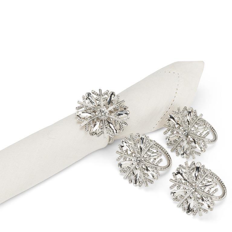 Snowflake Napkin Rings, Set Of 4
