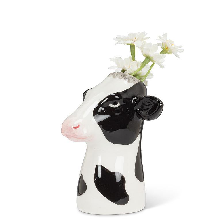 Holstein Cow Head Bud Vase