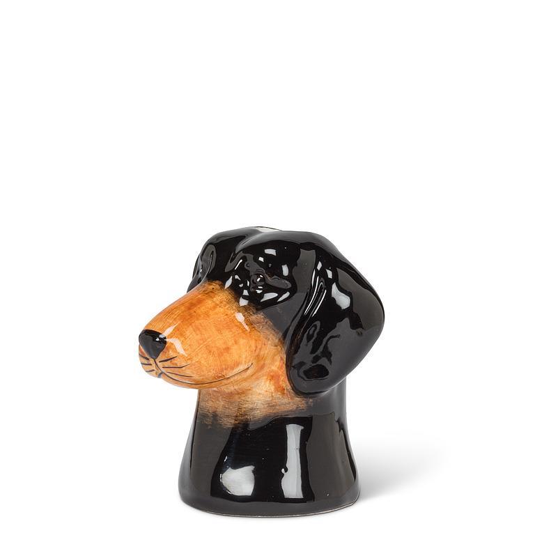 Daschund Head Bud Vase