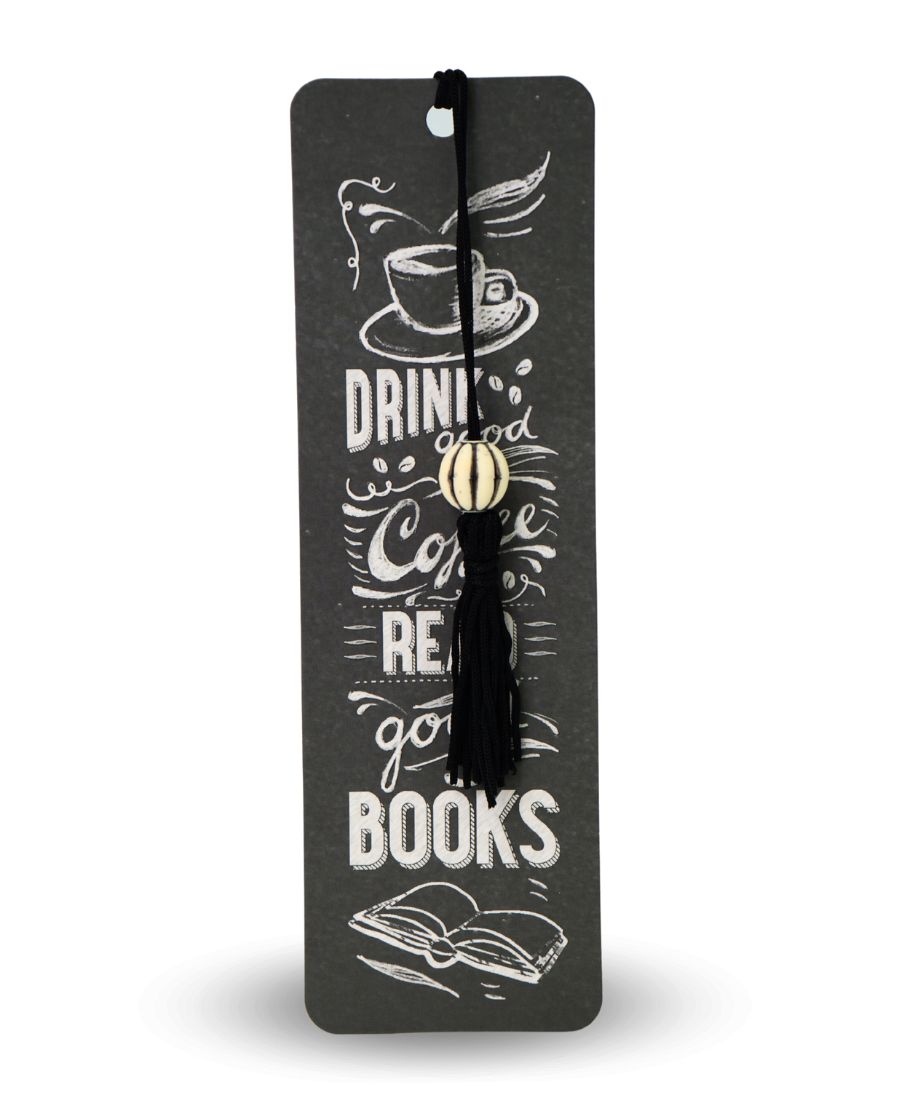Coffee & Books Beaded Bookmark