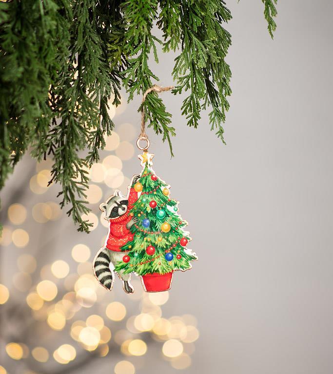 Raccoon & Tree Ornament