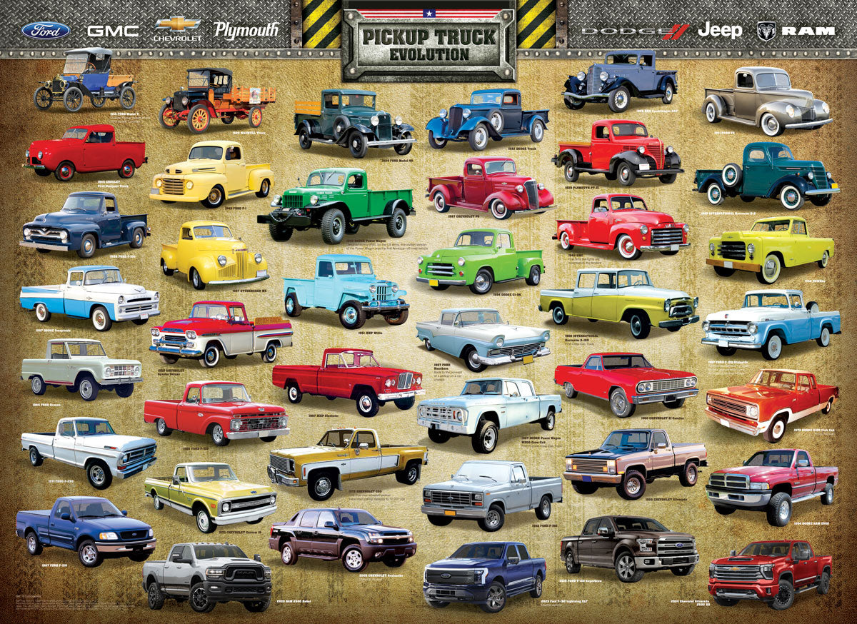 Pickup Truck Evolution, 1000 Piece Puzzle