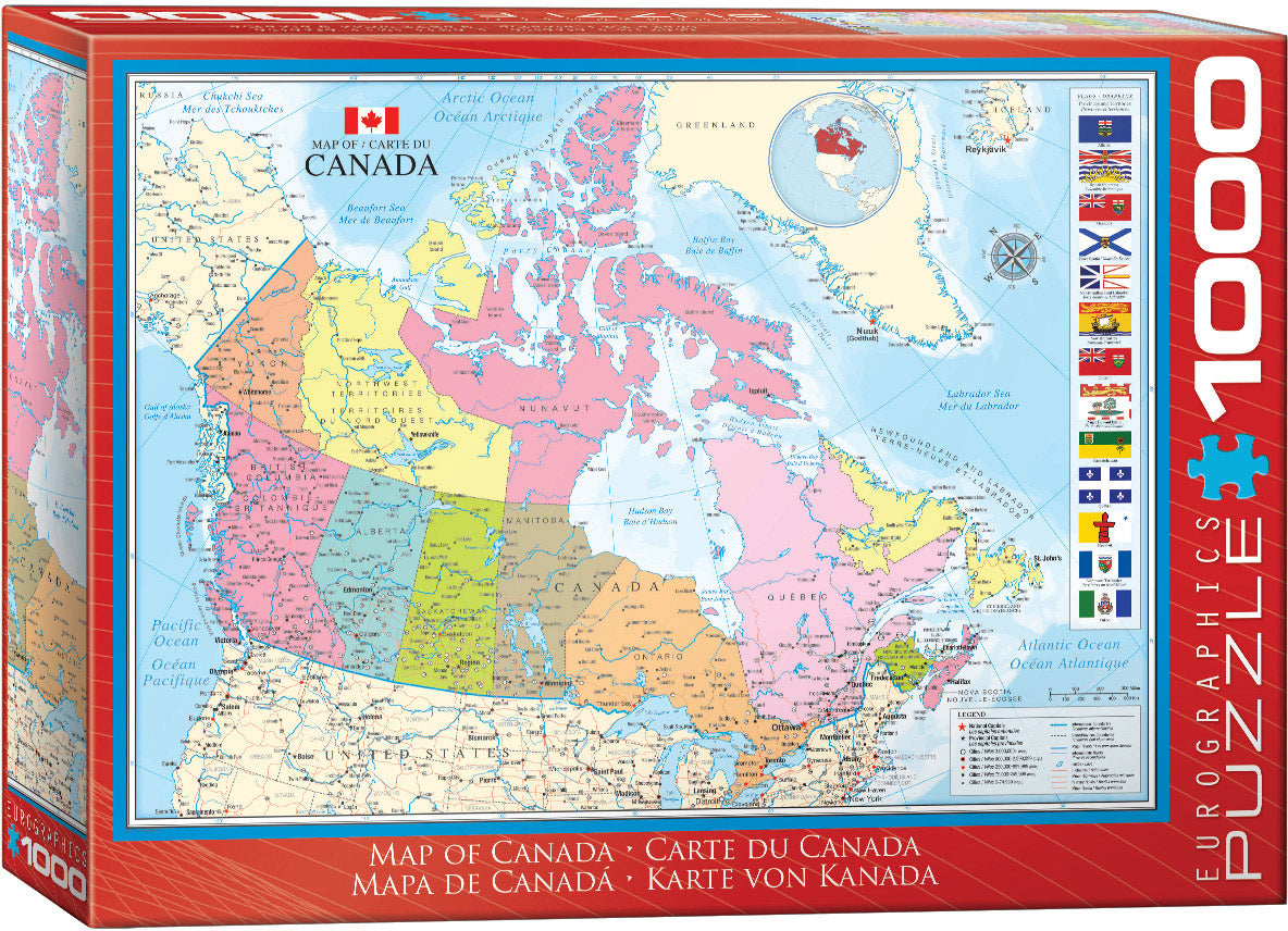 Map  Of Canada, 1000 Piece Puzzle