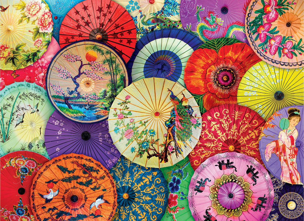 Asian Oil-Paper Umbrellas, 1000 Piece Puzzle