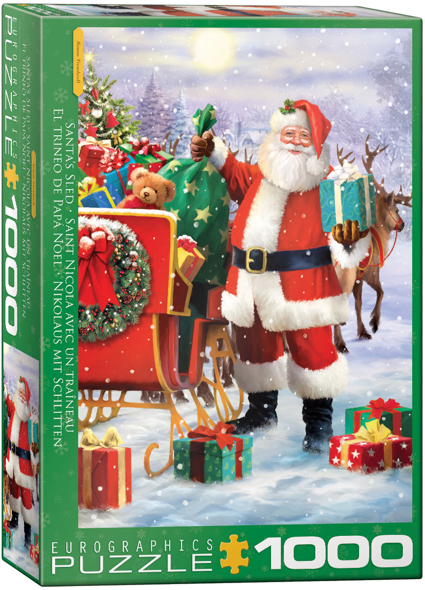 Santa with Sled, 1000 Piece Puzzle