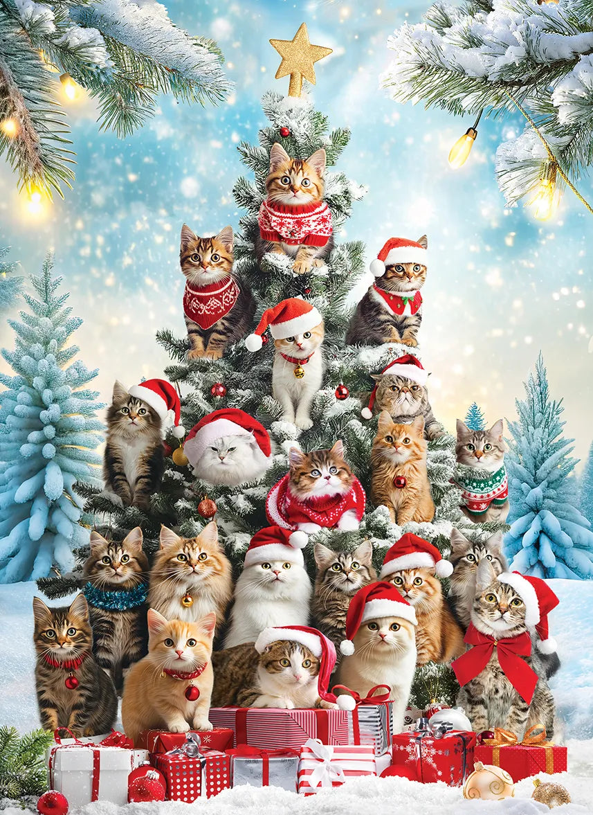 Cat Christmas Tree, 1000 Piece Puzzle