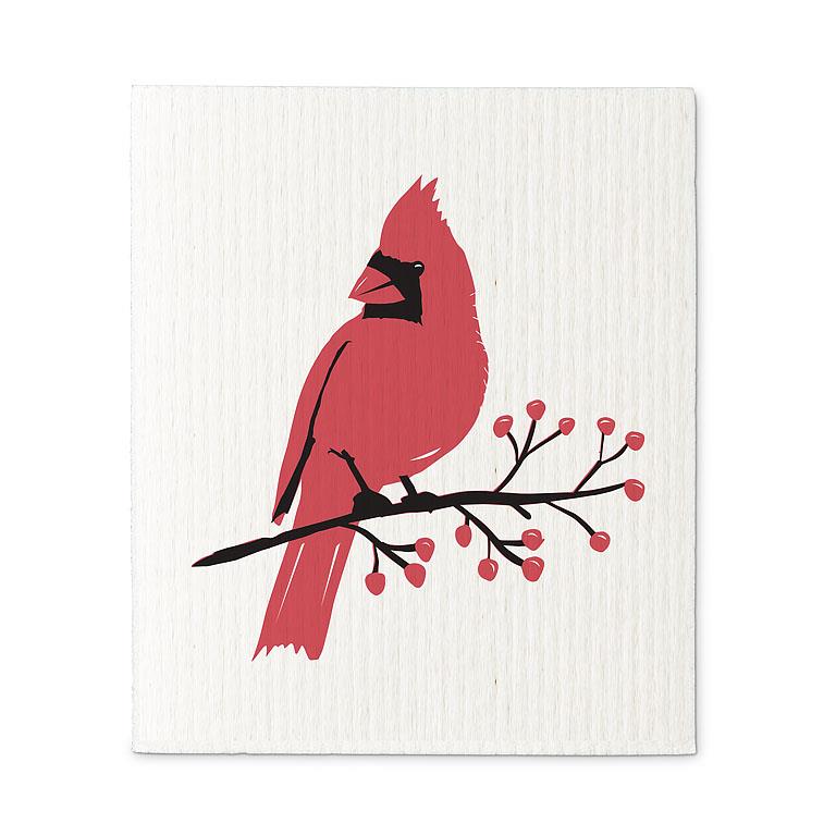 Cardinal on Branch Dishcloths, Set of 2