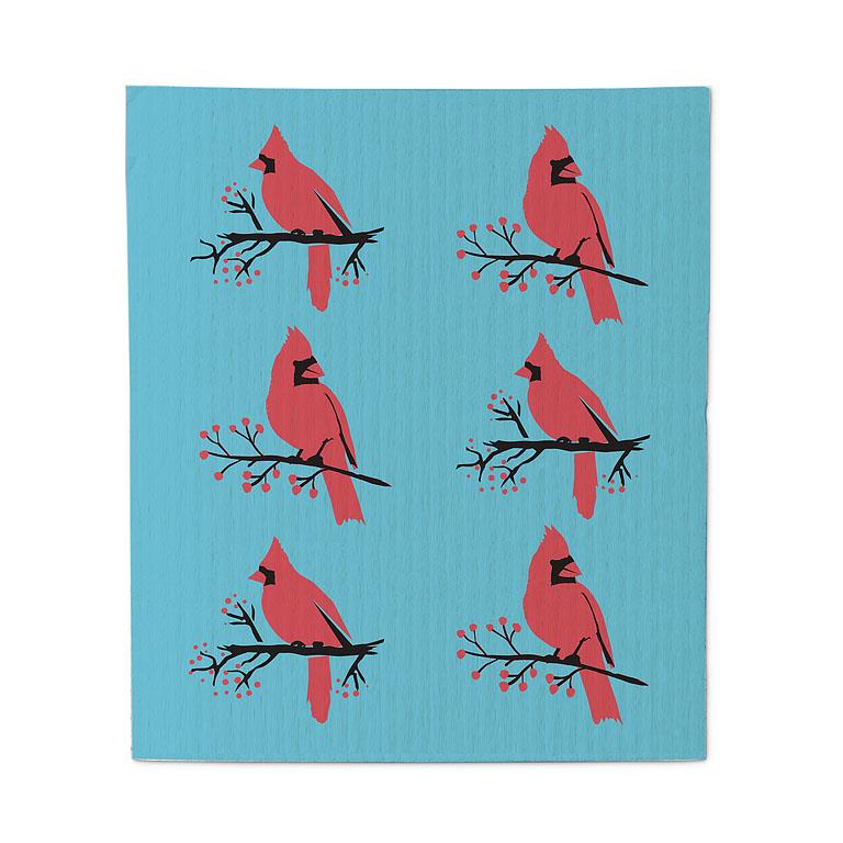 Cardinal on Branch Dishcloths, Set of 2