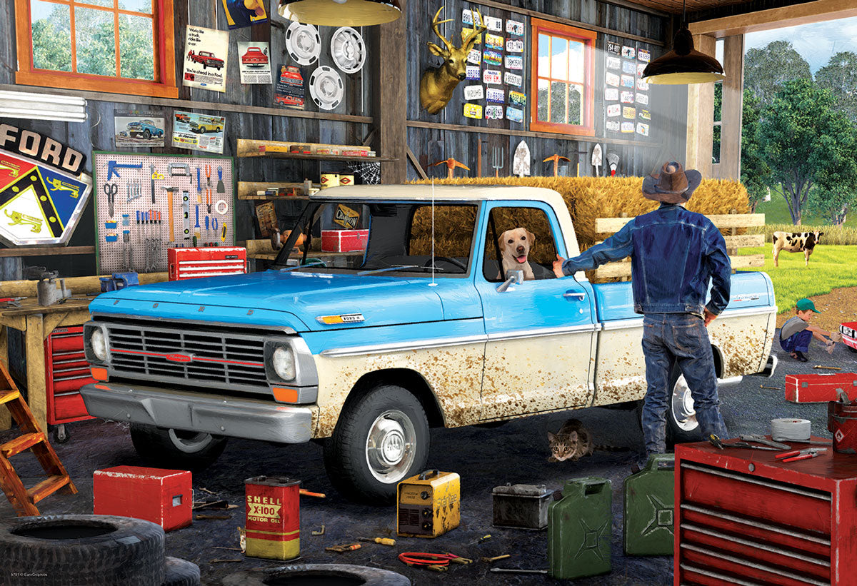Hard Days Work Pickup Truck Tin, 550 Piece Puzzle
