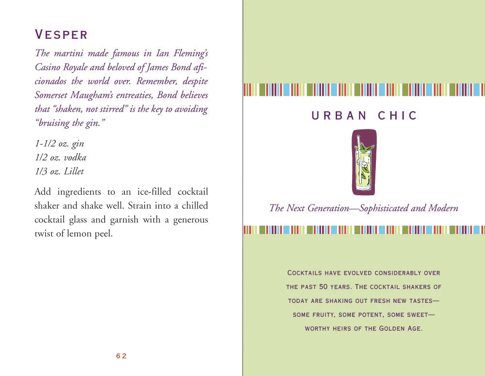 Two pages with instructions for the Vesper on the left, and a title page for "Urban Chic" on the right 