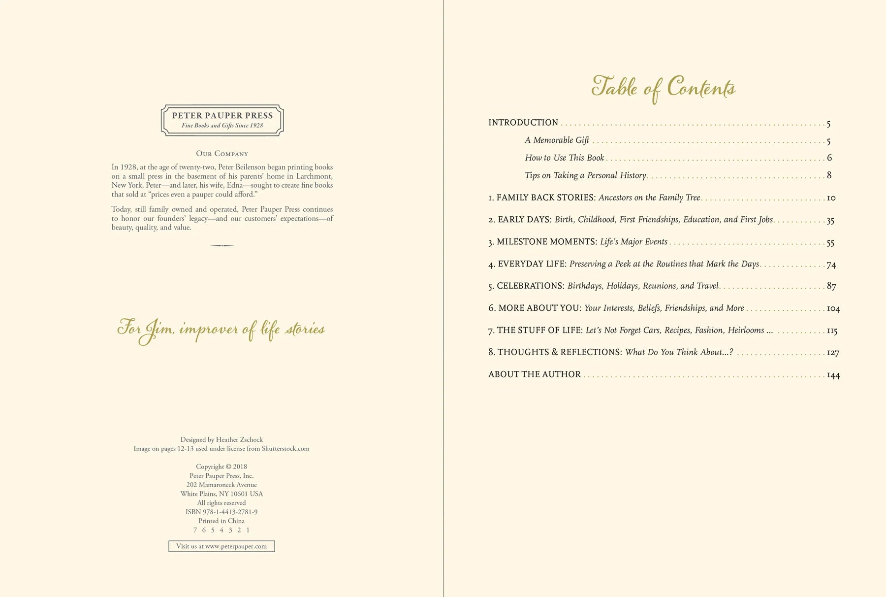 two pages containing information and a table of contents 