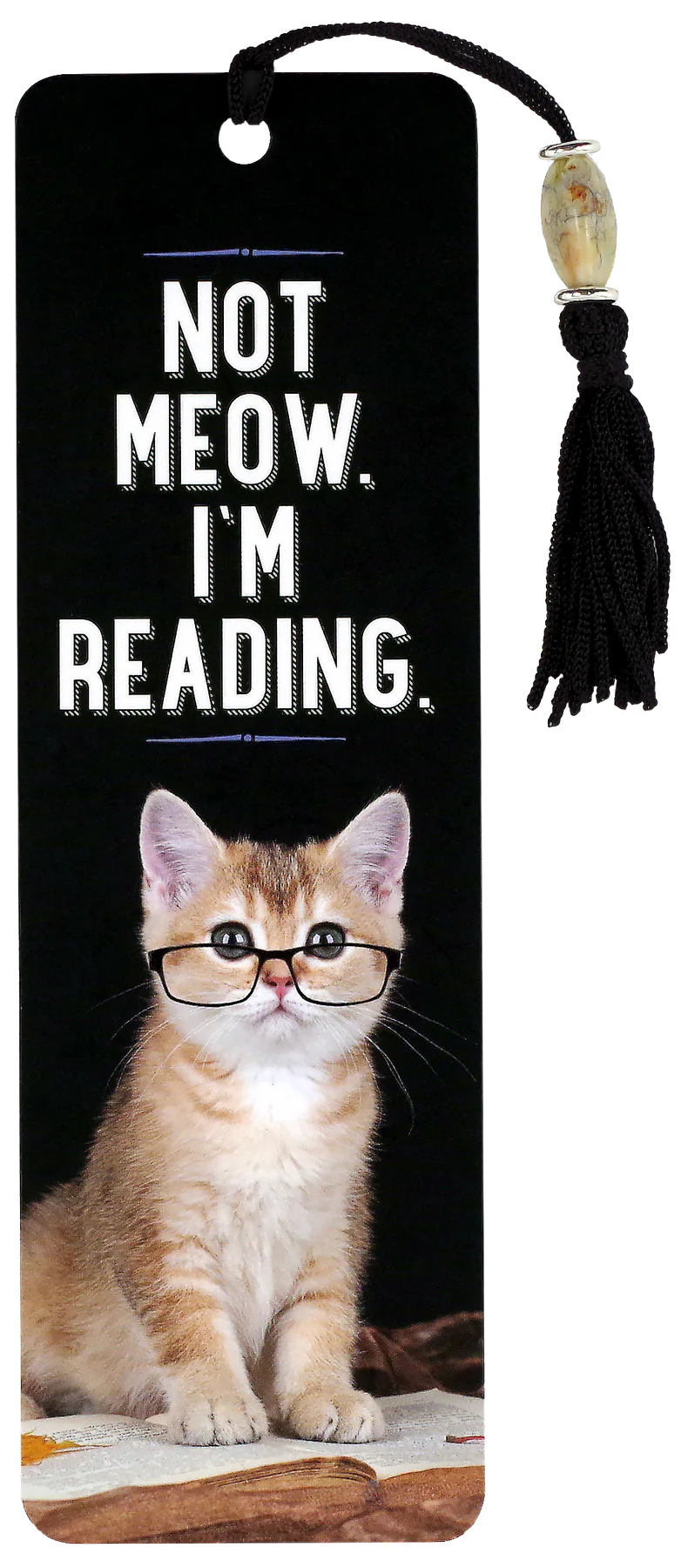 Not Meow. I'm Reading Beaded Bookmark