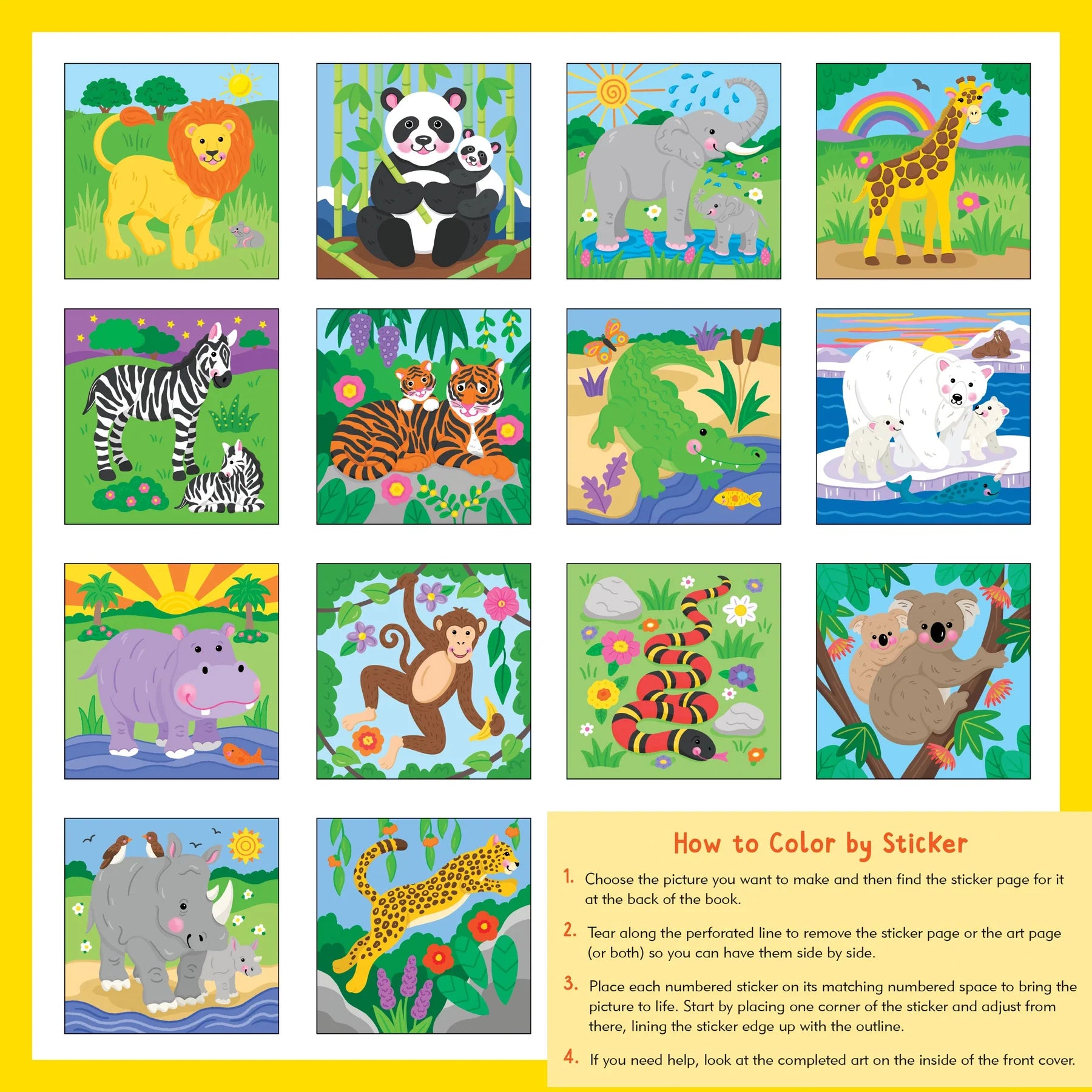 My First Colour-by-Sticker Book, Wild Animals